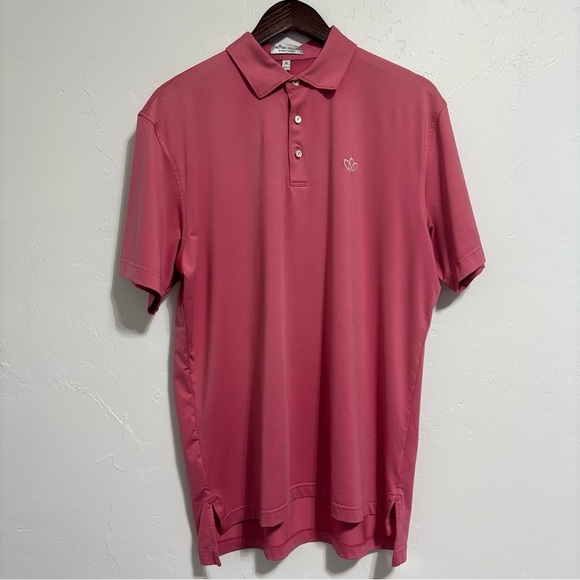 Peter Millar Men's Medium Short Sleeve Golf Polo Pink Embroidered READ Desc. - Picture 1 of 6